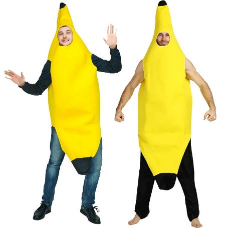 ชุดกล้วย ชุดแฟนซีกล้วย รุ่นผ้าฟองน้ำ สีเหลืองสวย ขนาดสำหรับผู้ใหญ่ ใส่ได้ทั้งผู้ชายและผู้หญิง ( เด็กโตใส่ได้) คอสเพลกล้วย