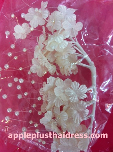 ACC07 ดอกไม้ติดผมสีขาว