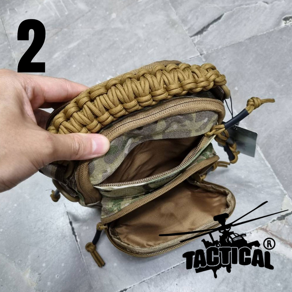 กระเป๋าสะพายข้างแบบ Molle หูหิ้วร้อยเชือกพาราคอร์ด