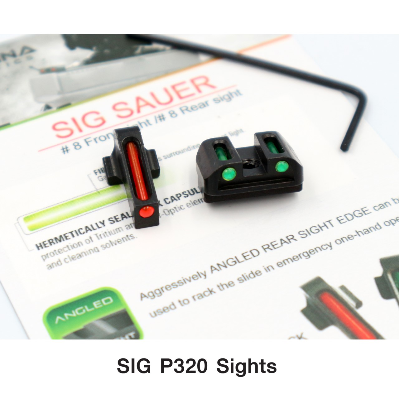 ศูนย์หน้า-หลัง ไฟเบอร์ออฟติก ปืน Sig Sauer รุ่น P320