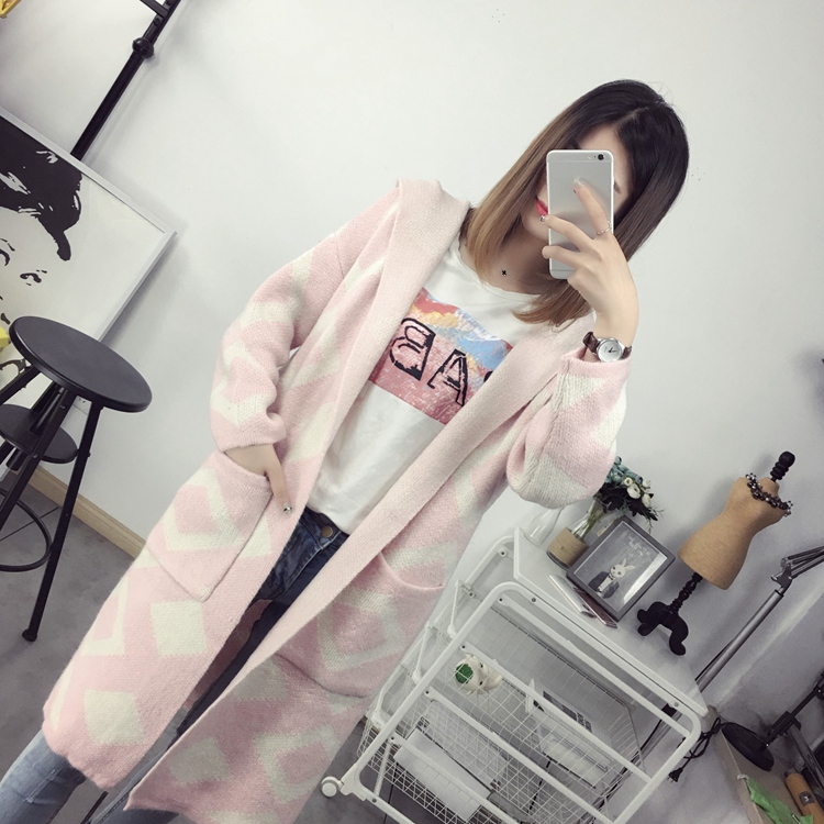 PreOrderเสื้อผ้าคนอ้วน - เสื้อกันหนาวคนอ้วน ไซส์ใหญ่ เสื้อคลุมไหมพรมตัวยาว มีHood สี : ดำ / ชมพู