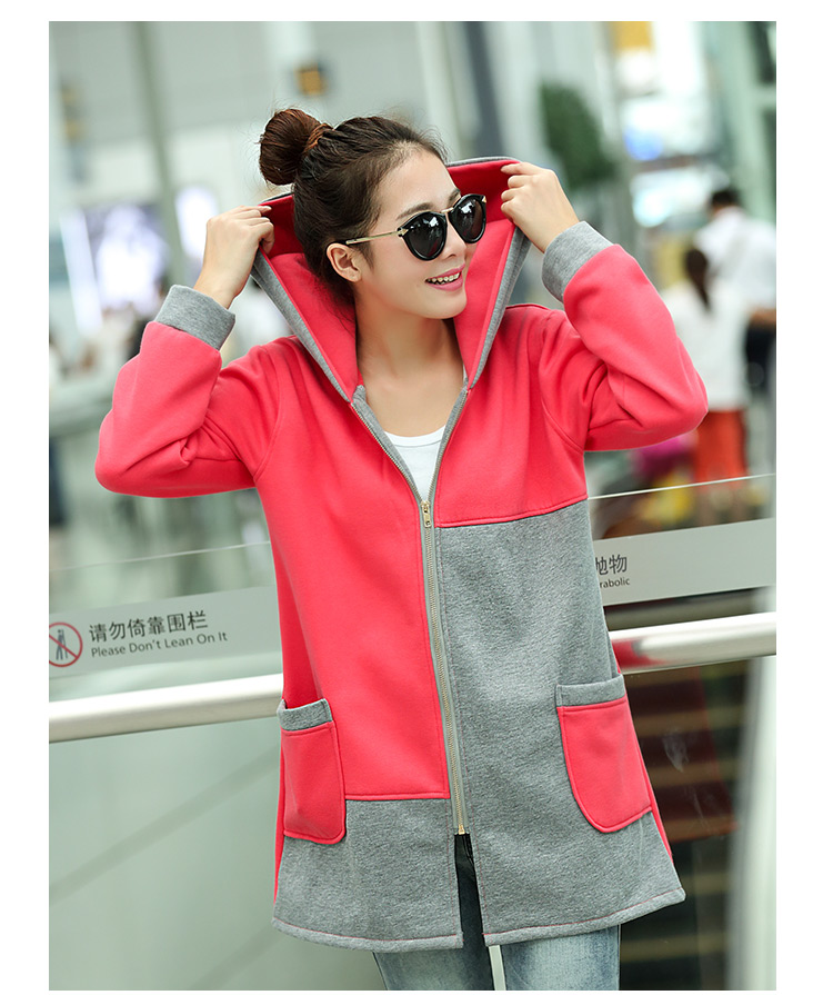 PreOrderเสื้อผ้าคนอ้วน - เสื้อกันหนาวไซส์ใหญ่ เสื้อวอมสบาย ๆ สี : เทาแดง / ฟ้าเทา