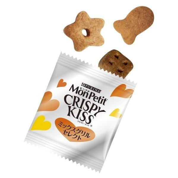 Purina Mon Petit Crispy Kiss Snack Variety Pack เพียวริน่า ขนมแมวกรุบกรอบ ช่วยขัดฟัน 1แพค24ถุง ถุงละ 6กรัม =144g หลากรส สำหรับแมวโต อายุ 1 ปีขึ้นไป