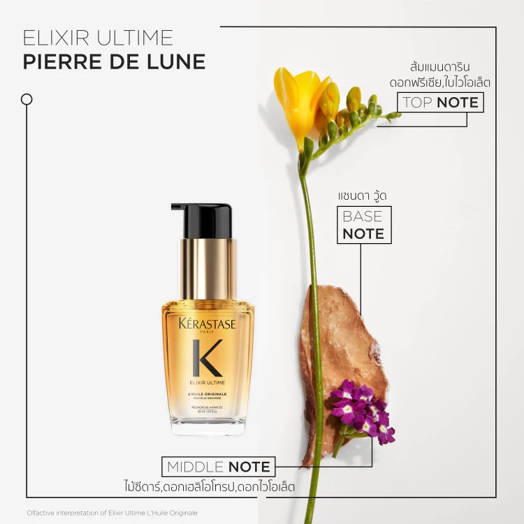 KERASTASE ELIXIR ULTIME OIL MINI BOTTLE 30ML อิลิกเซีย อัลทีม ออยล์สกัดจากดอกคามิลเลียออยล์บำรุงเส้นผมเคเรสตาส สำหรับผมทุกประเภท
