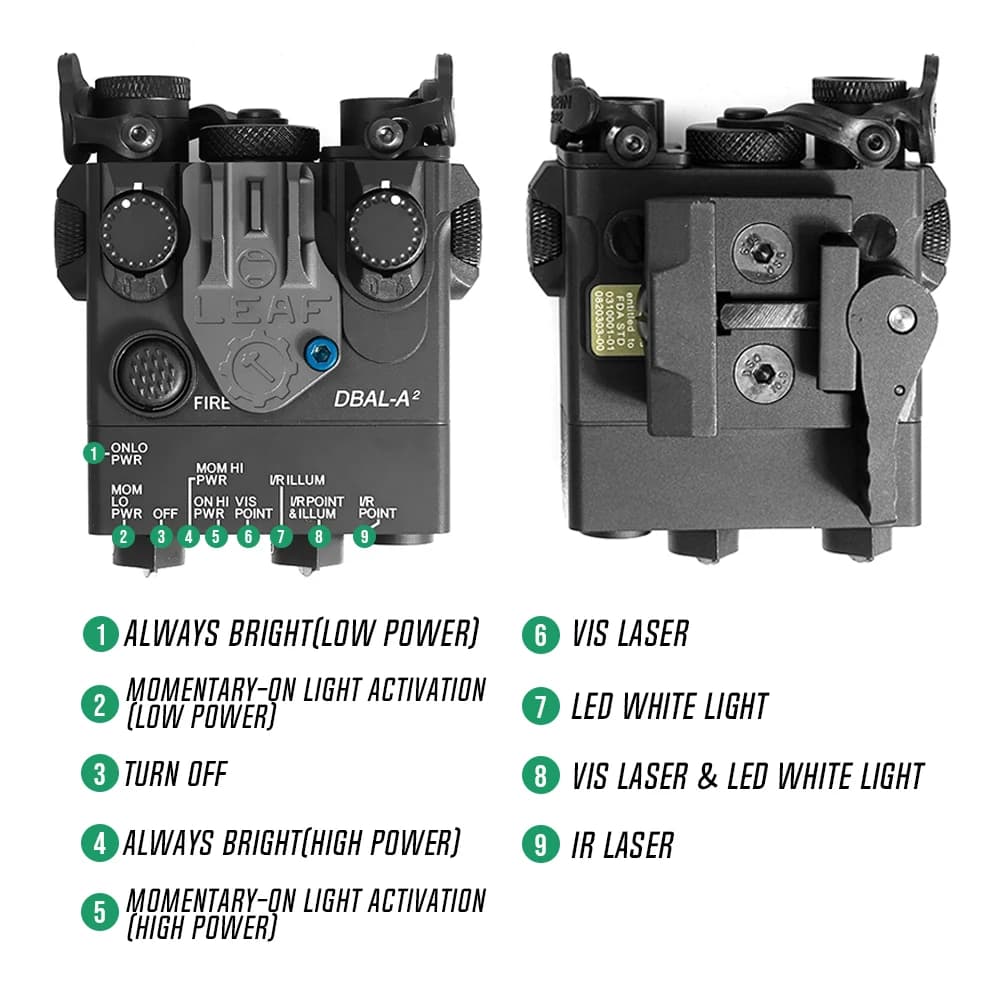 ไฟฉาย + Laser แดง IR DBAL-A2 บอดี้อลูมิเนียม ยี่ห้อ Sotac