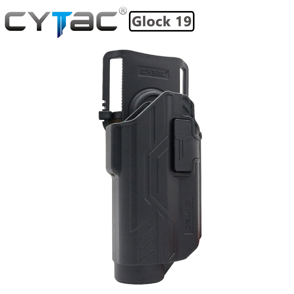 (งานแท้) ซองปืน G17/G19 ติดไฟฉาย + เพลทลดต่ำ + รัดขา ยี่ห้อ Cytac