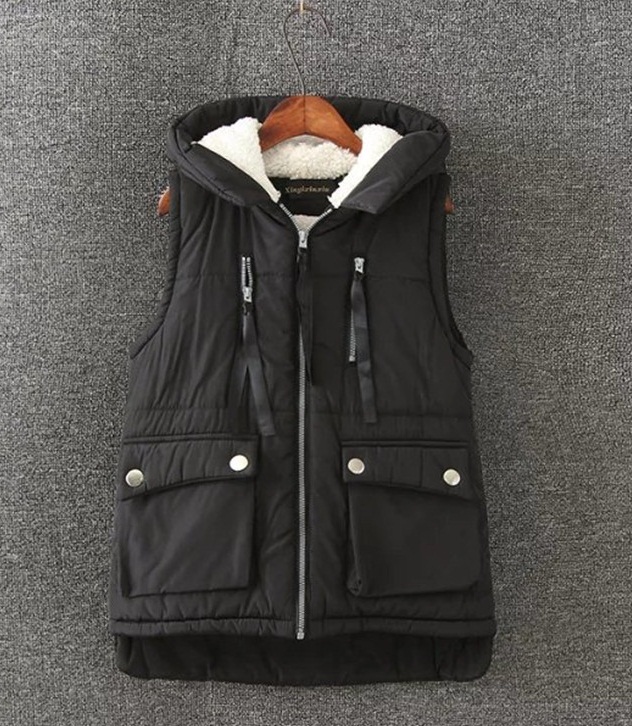 PreOrderคนอ้วน - เสื้อกั๊กกันหนาว ผ้าฝ้าย ด้านในบุขนสัตว์ มีHood สี : ดำ / เขียวเข้ม / เขียวอ่อน / ฟ้า