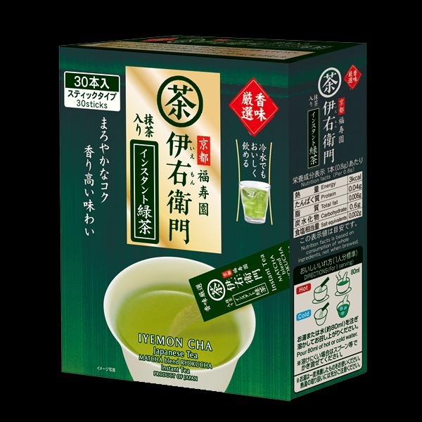 ชาเขียว มัทฉะ เข้มข้น คาบูเซฉะรสเข้มข้น IYEMON Cha Instant Tea Green Tea Powder 1กล่อง 30ซอง