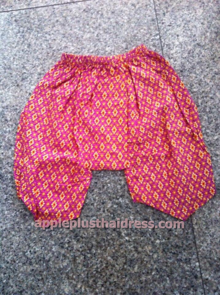 T141 โจงกระเบนเด็ก ผ้าไทยสีชมพู