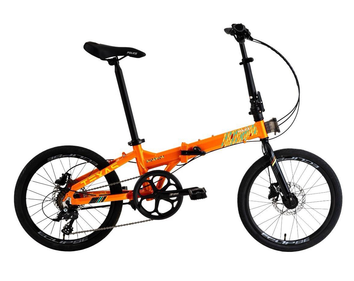 จักรยานพับได้ Police TEXAS เฟรมอลูมิเนียม ล้อ20นิ้ว เกียร์8สปีด ดิสเบรคน้ำมัน