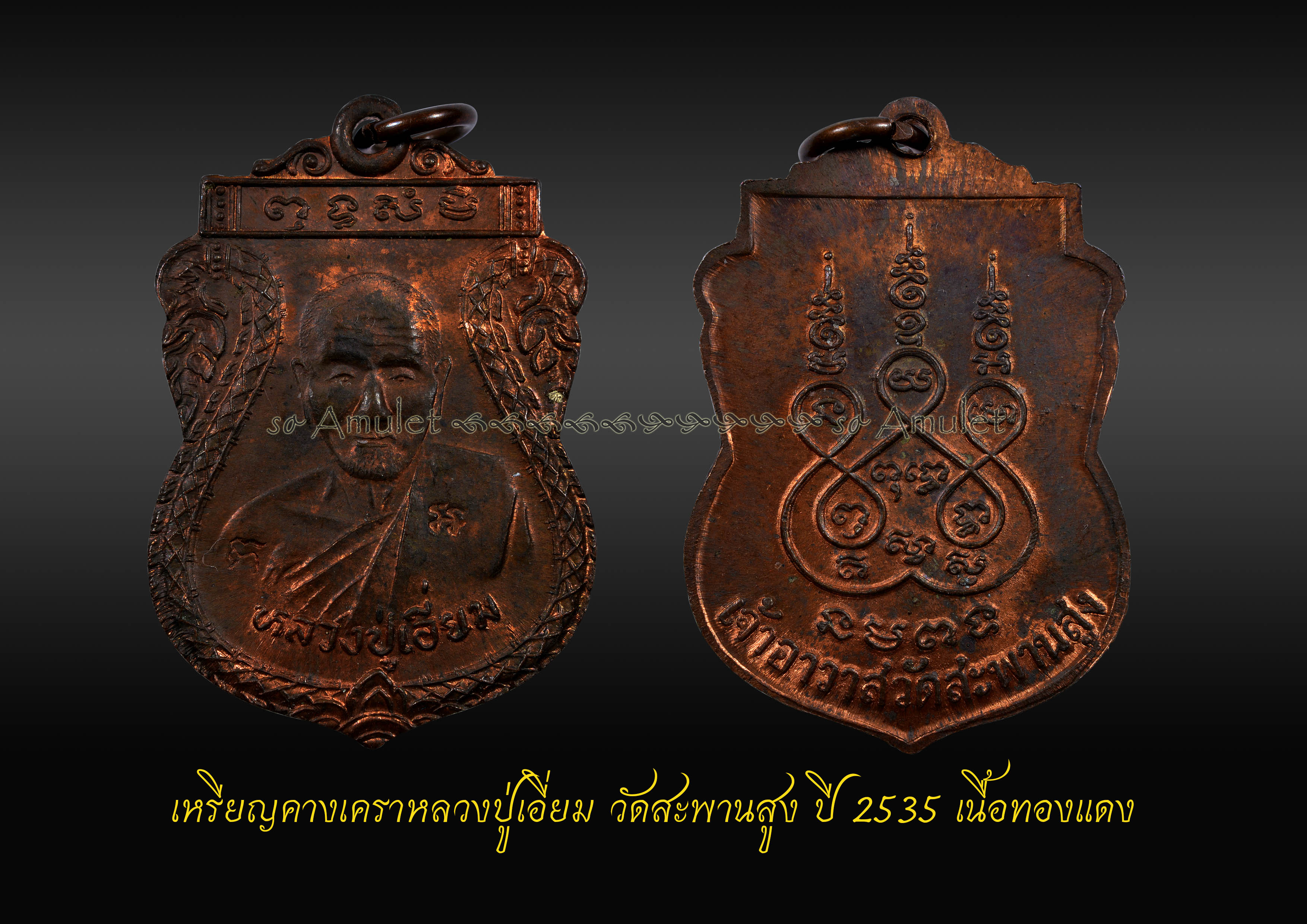 เหรียญคางเคราหลวงปู่เอี่ยม วัดสะพานสูง ปี 2535 เนื้อทองแดง