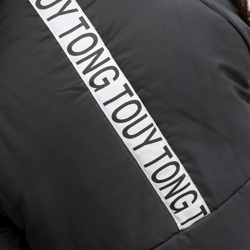 PreOrderคนอ้วน - เสื้อกันหนาวแฟชั่น ผ้าร่มบุนวมยาว สีดำ