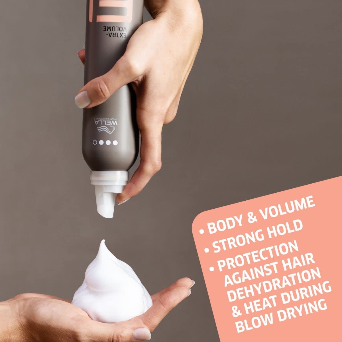 Wella EIMI Extra Volume - Strong Hold Volumizing Mousse 300ml มูสจัดแต่งลอนผมดัด ชนิดเพิ่มโวลุ่ม อยู่ทรงยาวนานพิเศษ