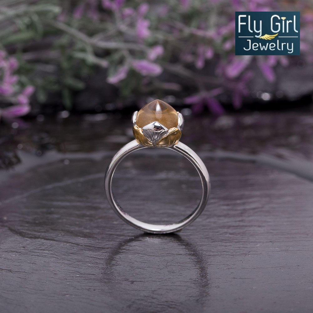 LOTUS แหวนพลอยซิทรีนแท้ เงินแท้ ใส่กับชุดไทยสวยมาก