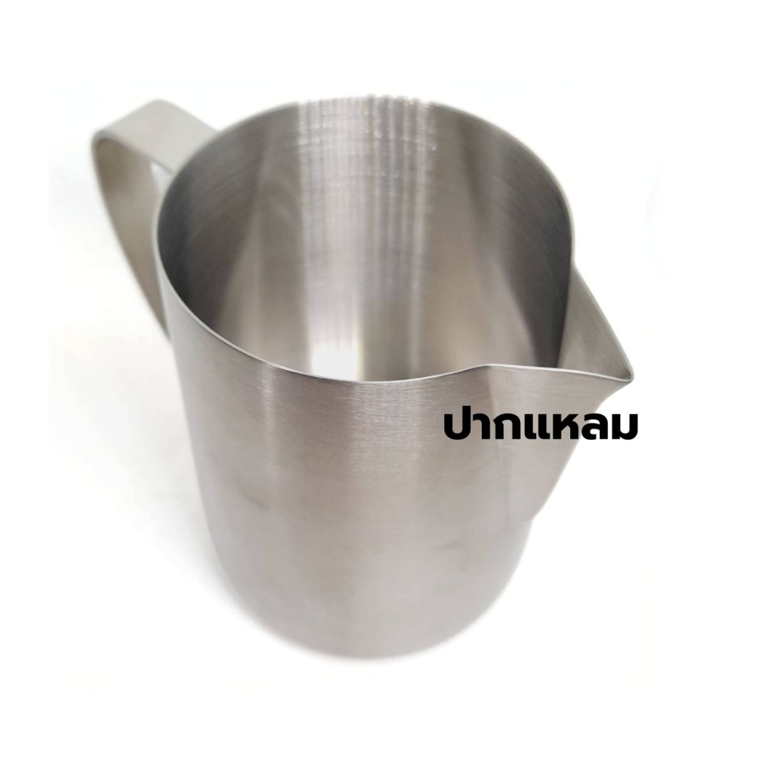 เหยือกตีฟองนม 400ml รุ่นปากแหลม สีสแตนเลส COFFEE รหัส 2547