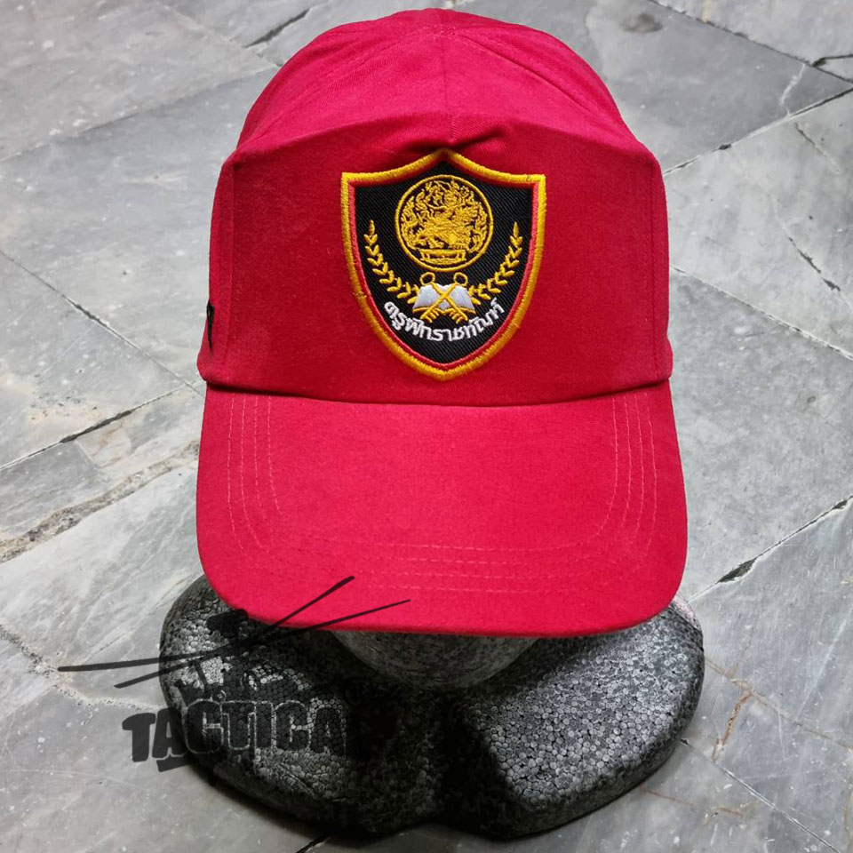 หมวกแก๊ป ครูฝึก กรมราชทัณฑ์ สีแดง ซิปหลัง