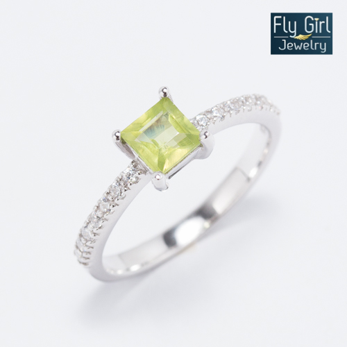 แหวนเงินแท้ พลอยเพอริดอทแท้(ราศีสิงห์)