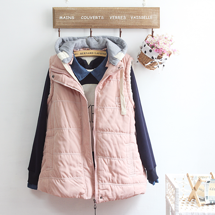 PreOrderไซส์ใหญ่ - เสื้อกันหนาวแฟชั่น ไซส์ใหญ่ ข้างในเป็นขนสัตว์ แขนกุด ใส่ทับข้างนอกเท่ ๆ สี : แดง / น้ำเงิน / ชมพู / เขียว