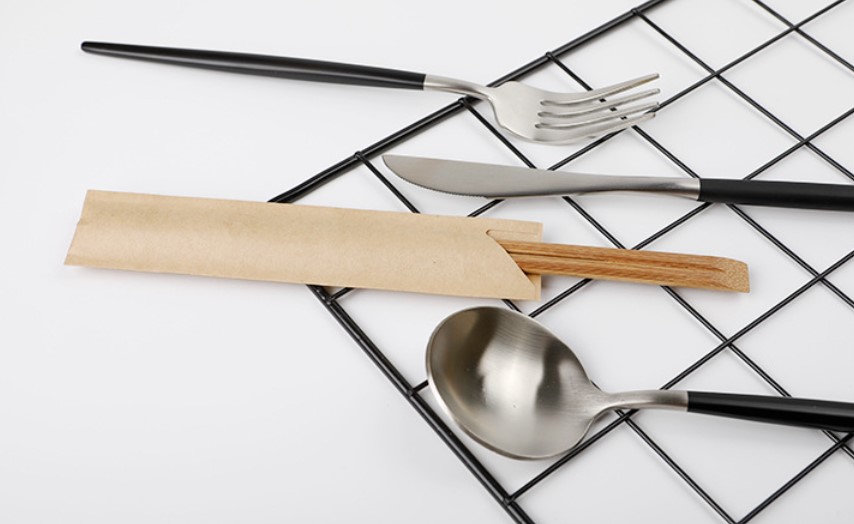 ซองกระดาษใส่ช้อน-ตะเกียบ เคลือบกันน้ำ-น้ำมัน แพ็ค 100 ชิ้น