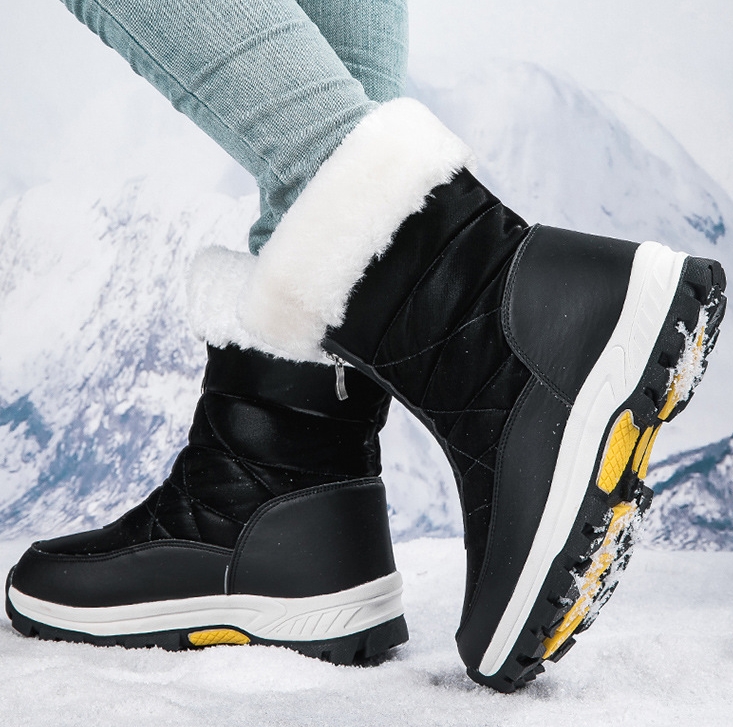 SW2324-0001 รองเท้ากันหนาว ญ. กันหิมะ บุขน กันน้ำ ใส่เที่ยวใส่เล่นหิมะ ซิปด้านหน้า