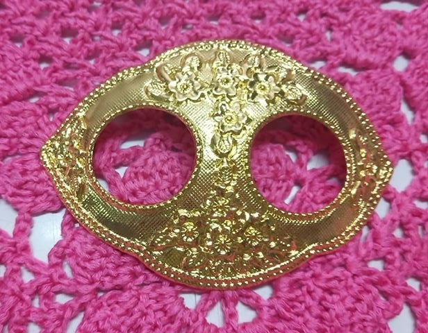 หัวรัดซิ่น โลหะตอกลาย สีทอง Aluminum Buckle Engraved Gold color