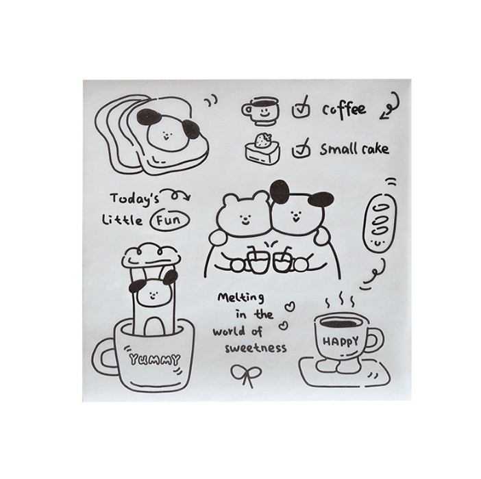 กระดาษไขรองอาหาร (Greaseproof paper) เคลือบกันน้ำ-น้ำมัน Little Fun (แพ็ค 98-100 ชิ้น)