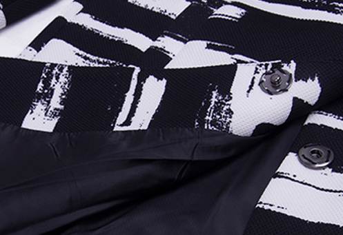 PreOrderไซส์ใหญ่ - เสื้อกันหนาว แจ็คเก็ต ไซส์ใหญ่ คนอ้วน ผ้าพิมพ์ลาย สีดำ-ขาว