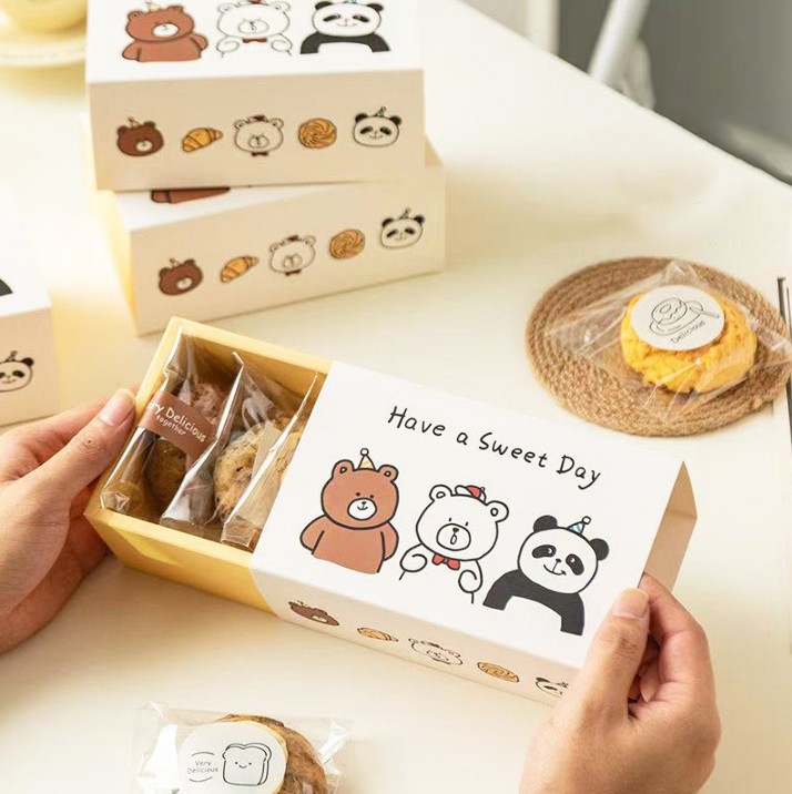 กล่องใส่ขนม-คุกกี้ แพ็ค 10 ชิ้น