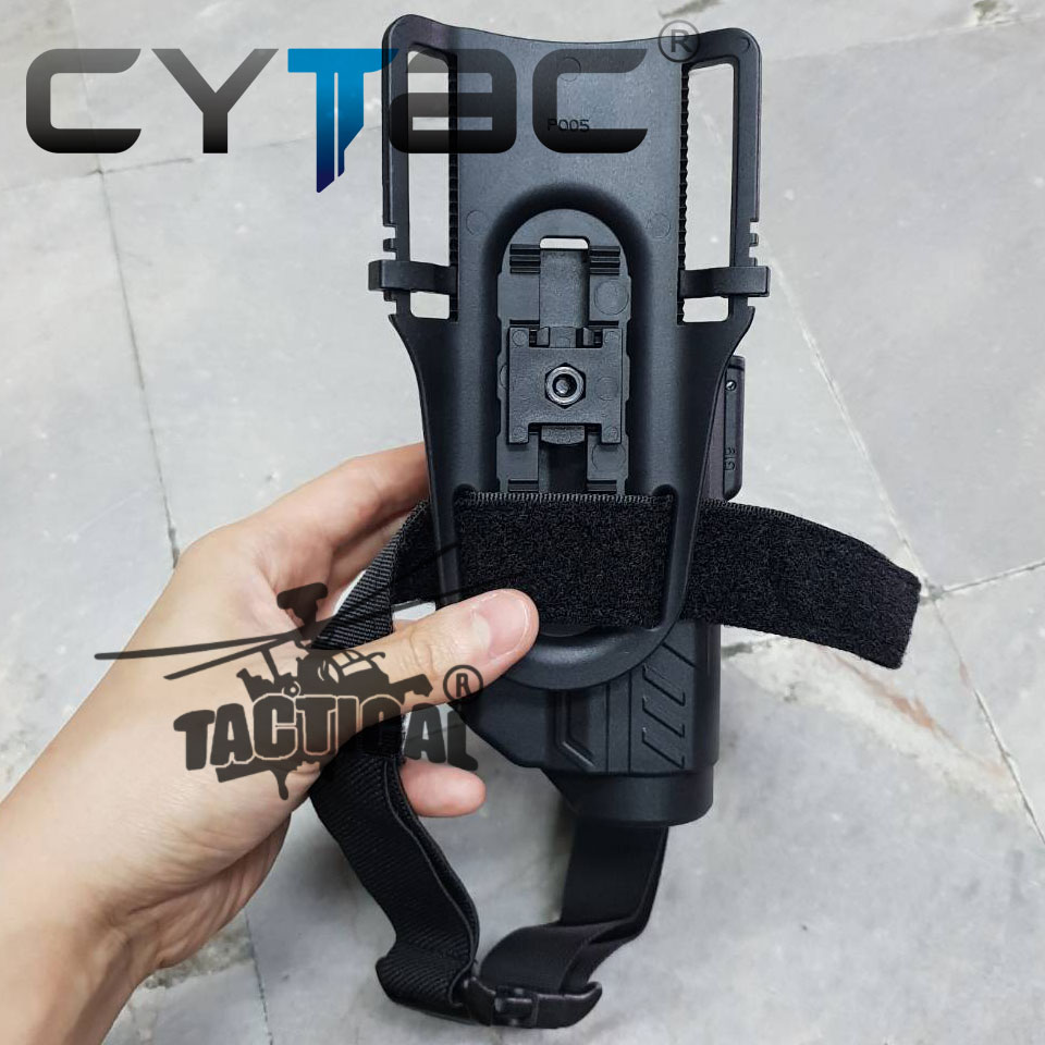 (งานแท้) ซองปืน G17/G19 ติดไฟฉาย + เพลทลดต่ำ + รัดขา ยี่ห้อ Cytac