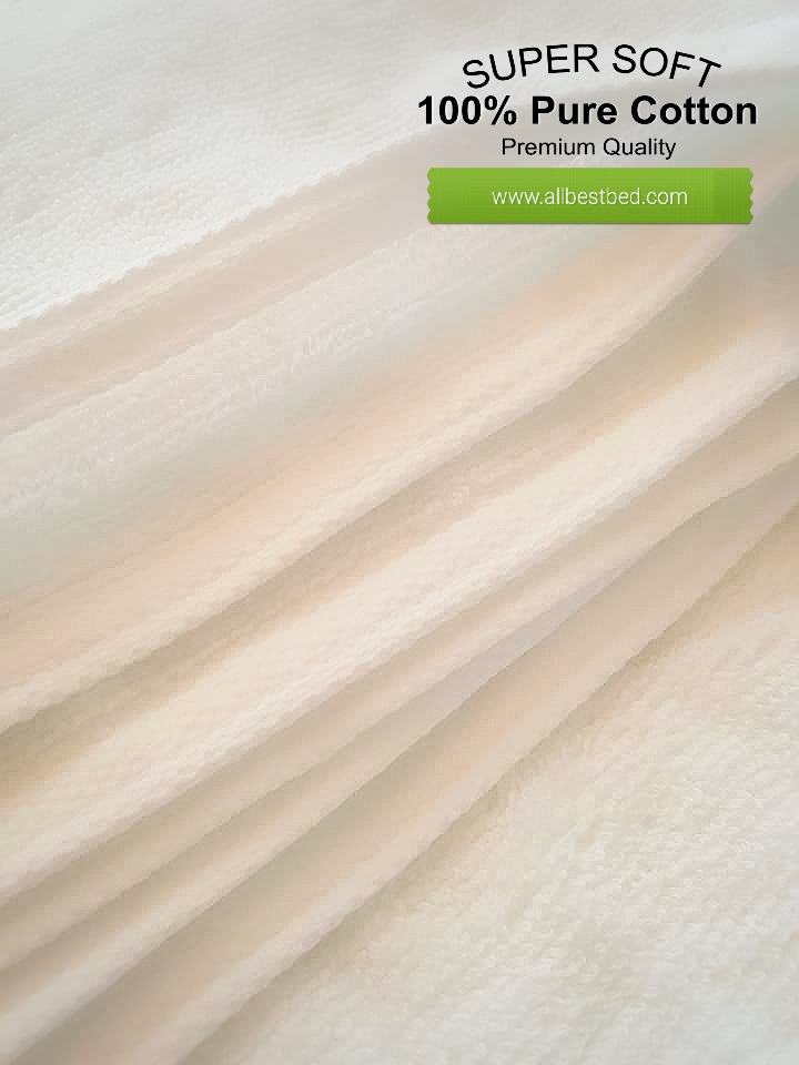 ผ้าขนหนูโรงแรม ขนคู่ สีขาว Pure Cotton100% เกรด A ทอขอบในตัว