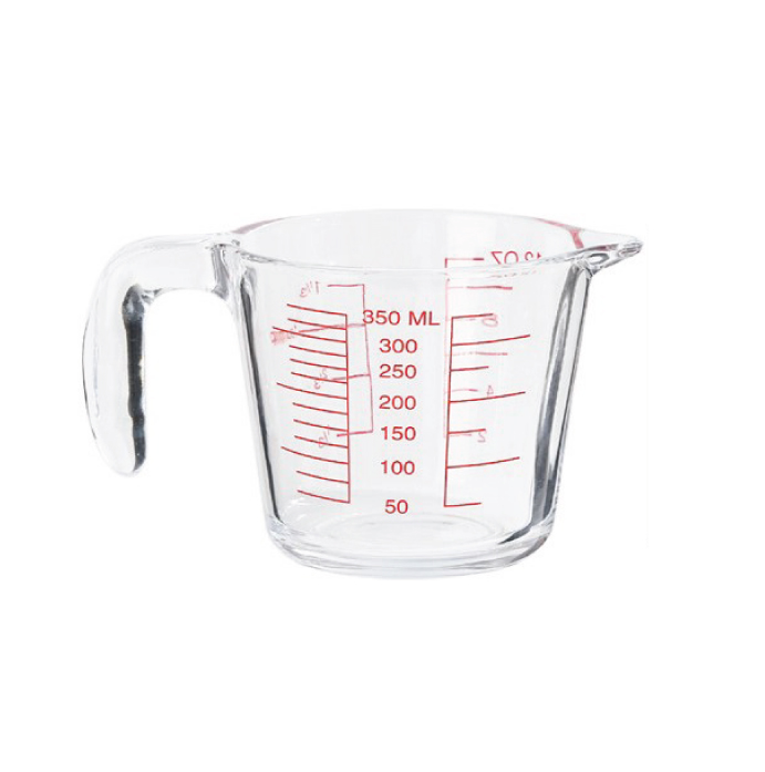ถ้วยตวงแก้วตวง มีสเกล ขนาด 12 OZ หรือ 350 cc แก้วหนา 5 mm. รหัส 2381