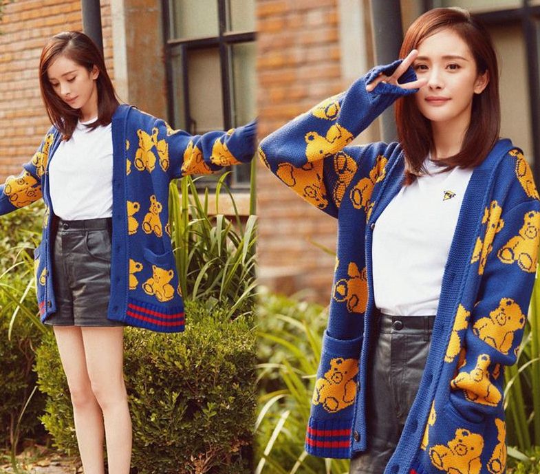 PreOrderเสื้อผ้าคนอ้วน - เสื้อกันหนาวคนอ้วน ไซส์ใหญ่ เสื้อไหมพรม ไม่หนาถักลายกระดุมหน้าสีน้ำเงิน