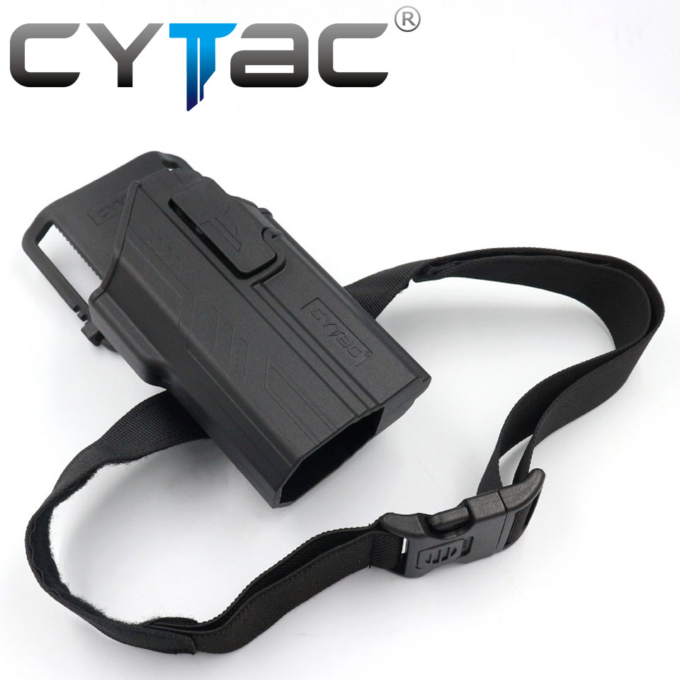 (งานแท้) ซองปืน G17/G19 ติดไฟฉาย + เพลทลดต่ำ + รัดขา ยี่ห้อ Cytac