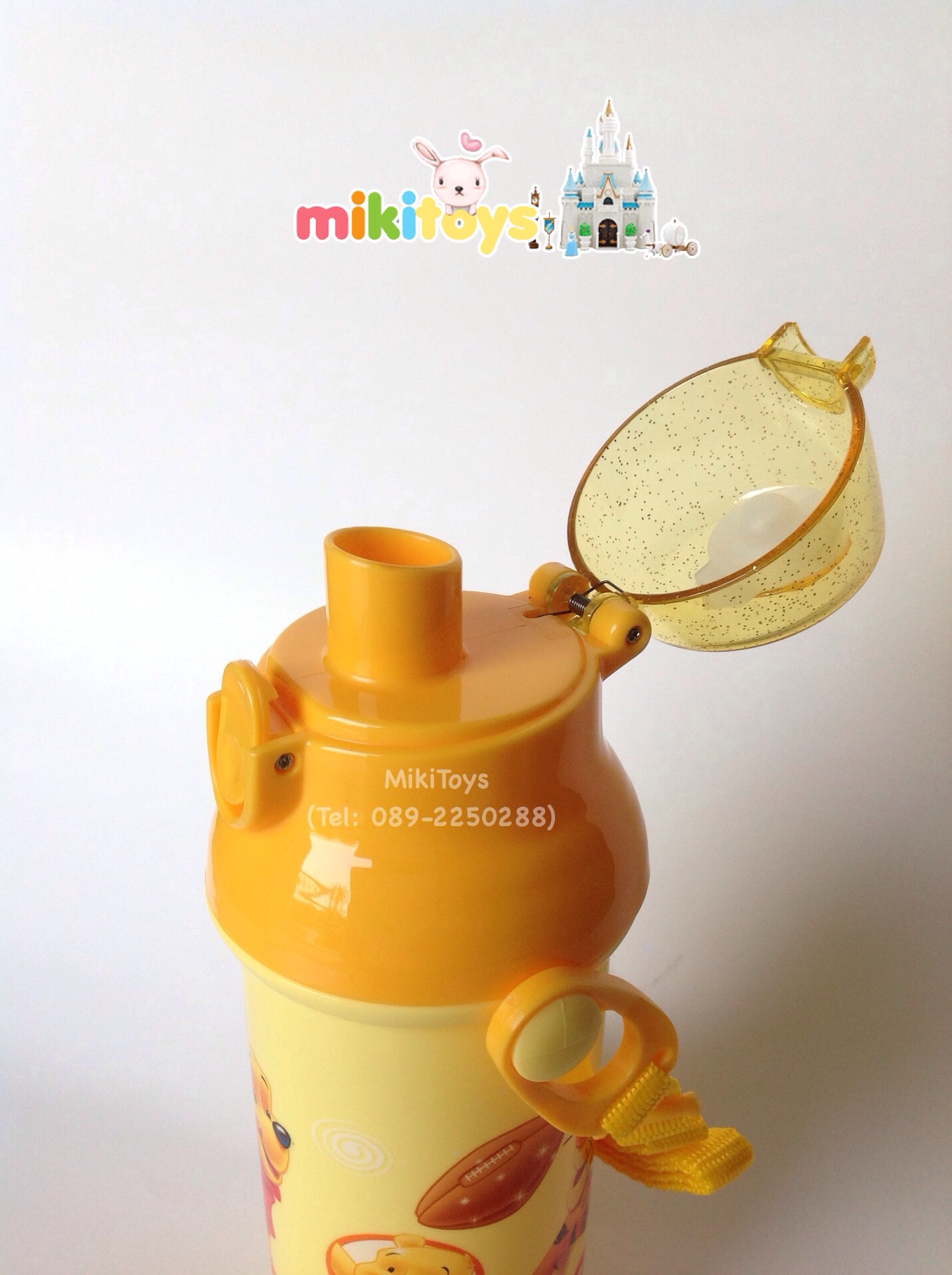 ✅กระติกน้ำหมีพูห์ Winnie The Pooh สีเหลือง รุ่นยกดื่ม ทำความสะอาดง่ายสุดๆ