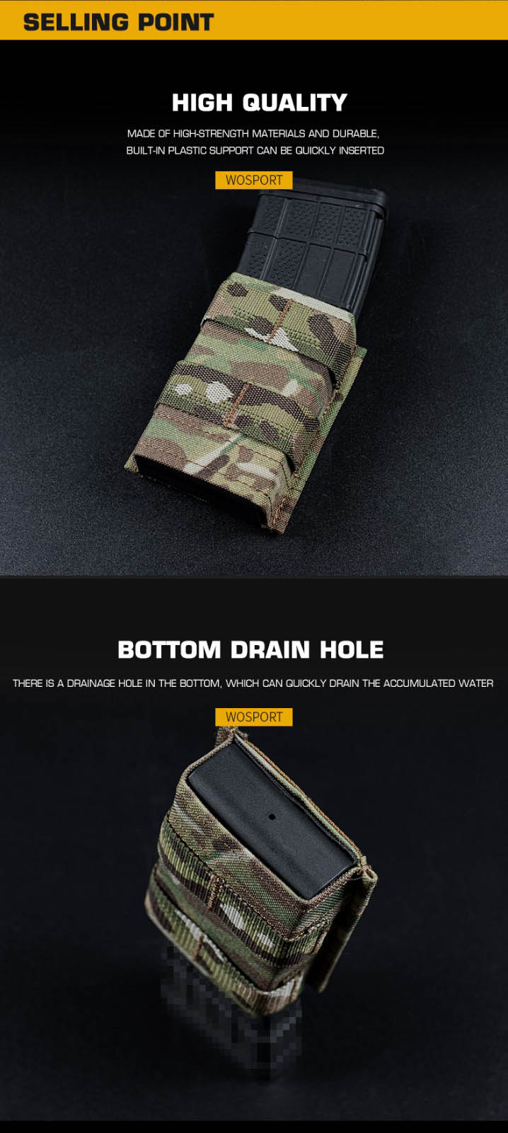 ซองแม็กกาซีนปืนยาว ทรง ESS รุ่น 5.56 (Wosport)