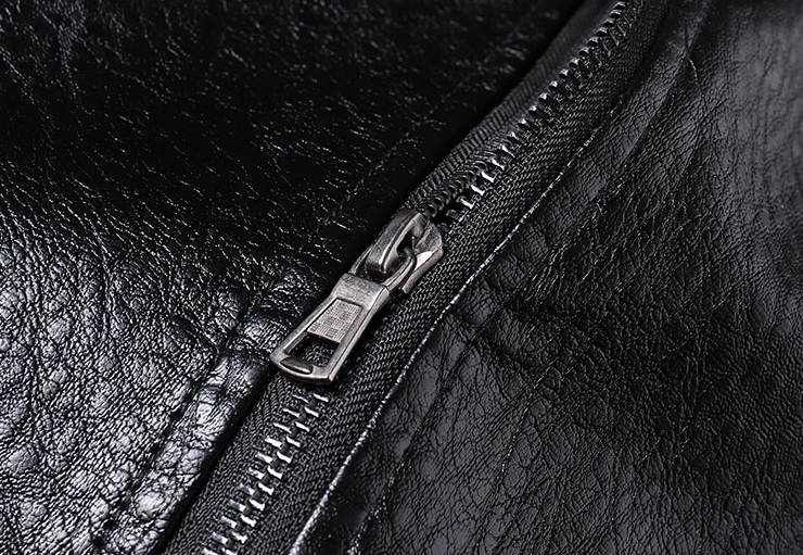 COM-004 เสื้อกันหนาวผู้ชาย หนังPU เรียบ ๆ สี ดำ / น้ำตาล / ไวน์แดง