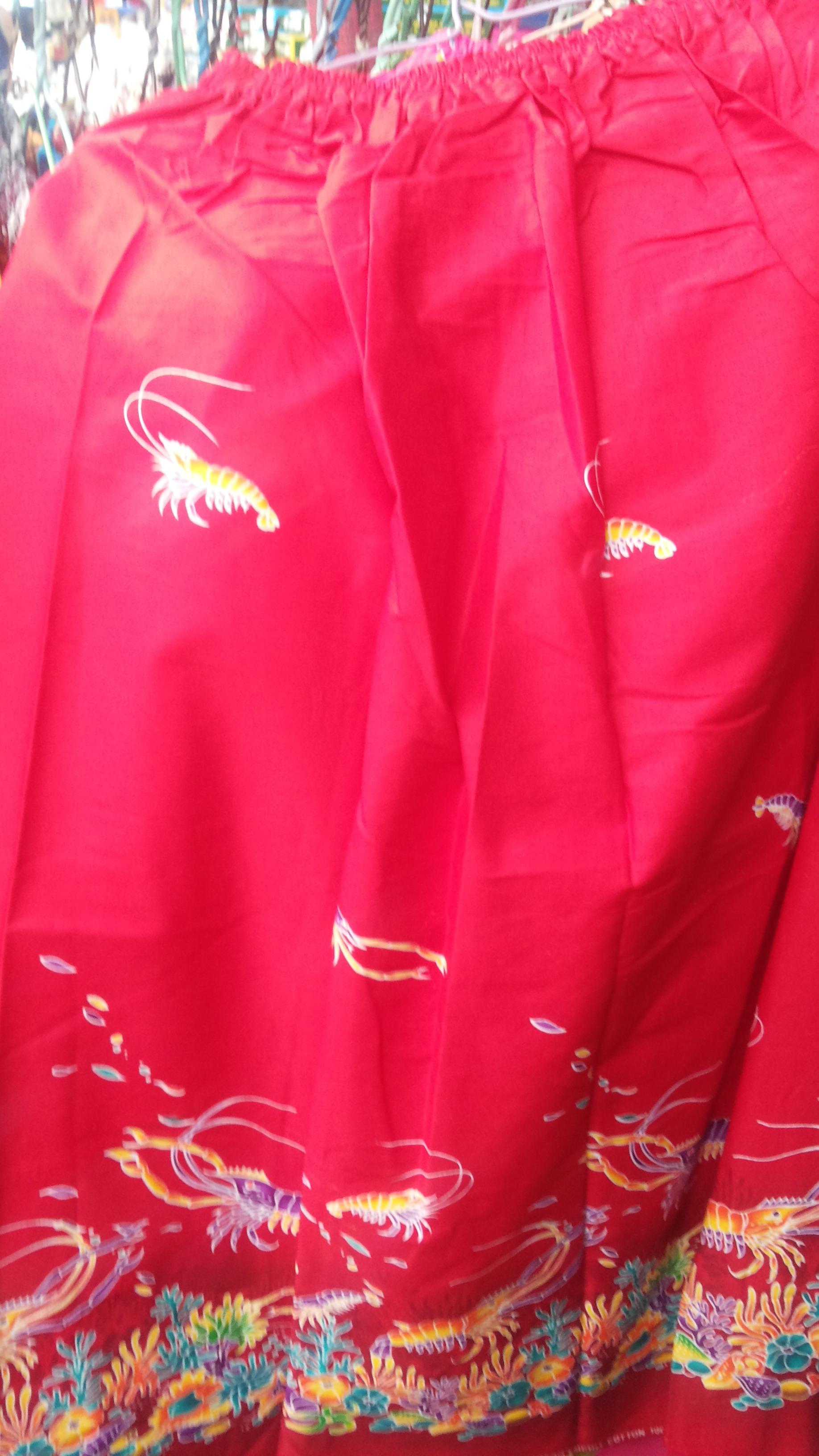 กระโปรงเอวยางยืด ยาว 35 นิ้ว Elastic Skirt Thai Sarong