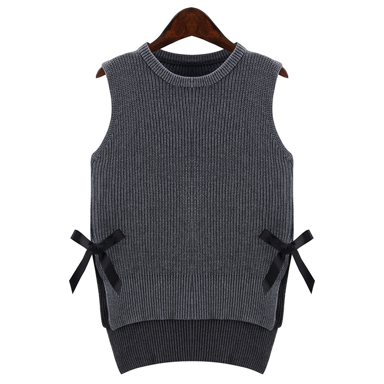 PreOrderคนอ้วน - เสื้อกันหนาวแฟชั่น ไซส์ใหญ่ คนอ้วน เสื้อกั๊กไหมพรมกันหนาว น่ารัก ๆ ไม่หนา สี : เทา / แดง