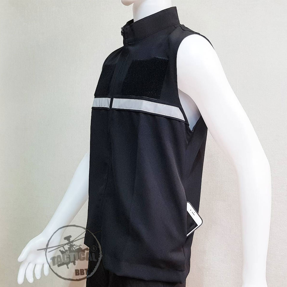 เสื้อกั๊กตร.ดำ แถบสะท้อนแสงหน้า ยี่ห้อ TACTICAL