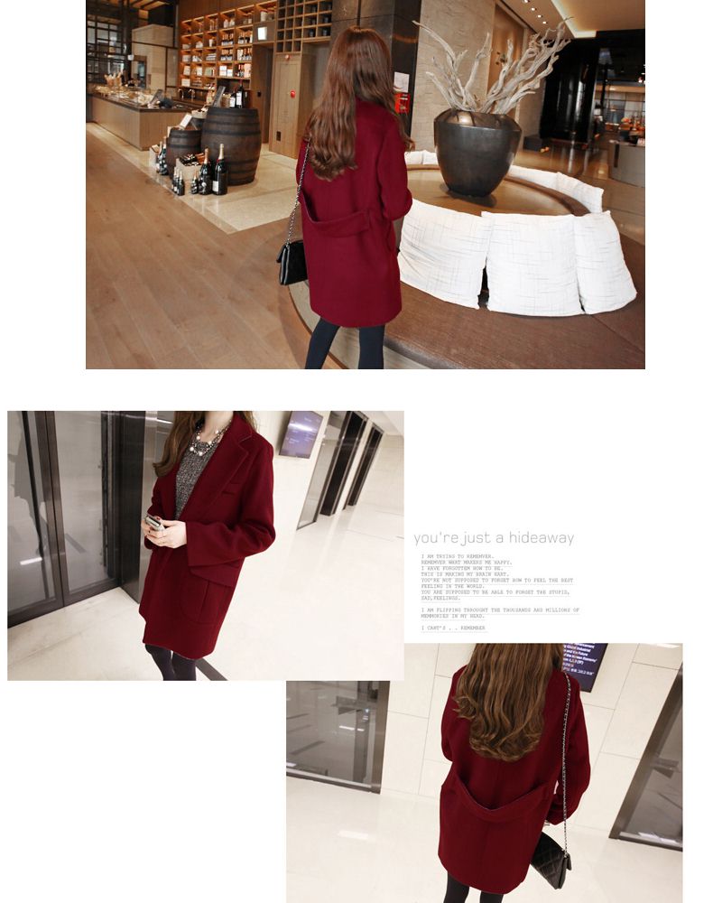 PreOrderเสื้อผ้าคนอ้วน - เสื้อโค้ทกันหนาวไซส์ใหญ่ แจ็คเก็ตขนสัตว์ตัวยาว สี : เทา / ไวน์แดง / ดำ