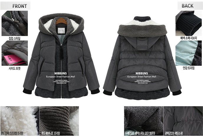 PreOrderคนอ้วน - เสื้อกันหนาวแฟชั่น ไซส์ใหญ่ คนอ้วน แจ๊คเก็ตตัวหนา ข้างในเป็นขนแกะ มีHood สีเทาเข้ม