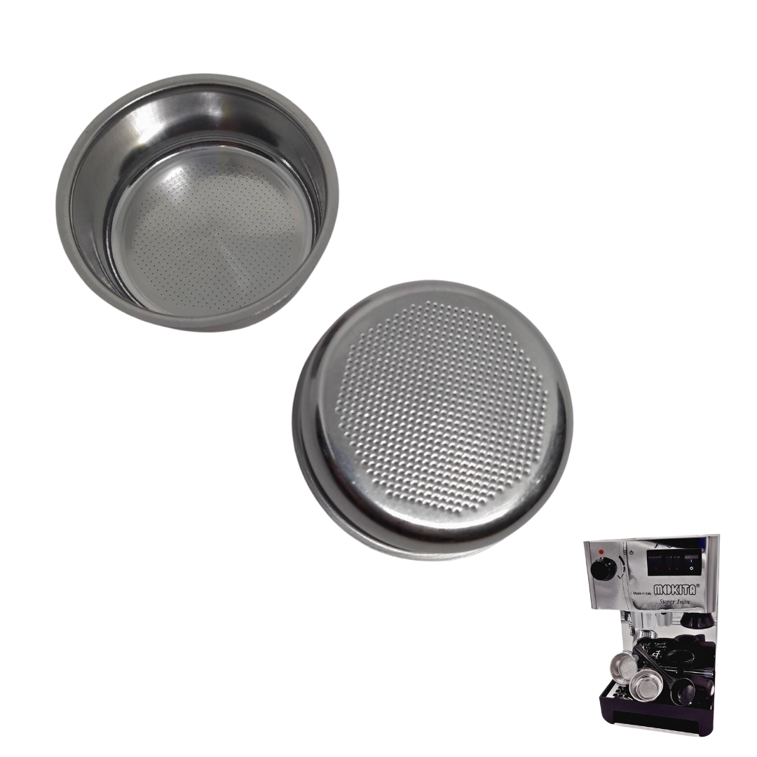 อะไหล่เทียบ ตะแกรงดับเบิ้ลช็อต สองช็อต TWO SHOT ขนาด 57.5 มม.เครื่องชงกาแฟ ไอแมด โมกิต้า Imat Mokita รุ่น จูเนียร์ junior lnox อินน็อค รหัส 2545