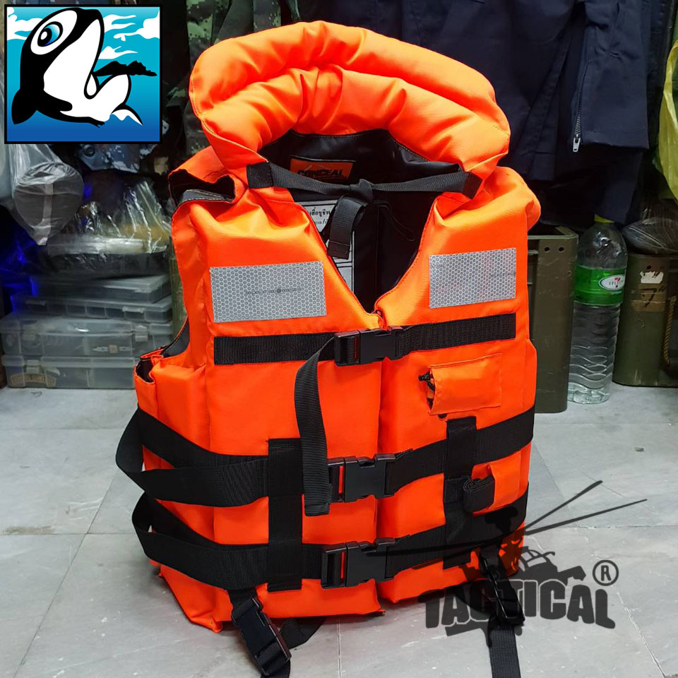 เสื้อชูชีพคอปก มีแถบสะท้อนแสง