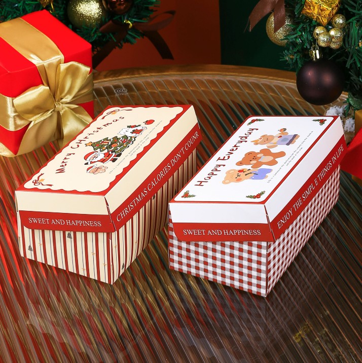 กล่องใส่ขนม-อาหาร Christmas ขนาด 17.5x10x7.5 cm. แพ็ค 20 ชิ้น