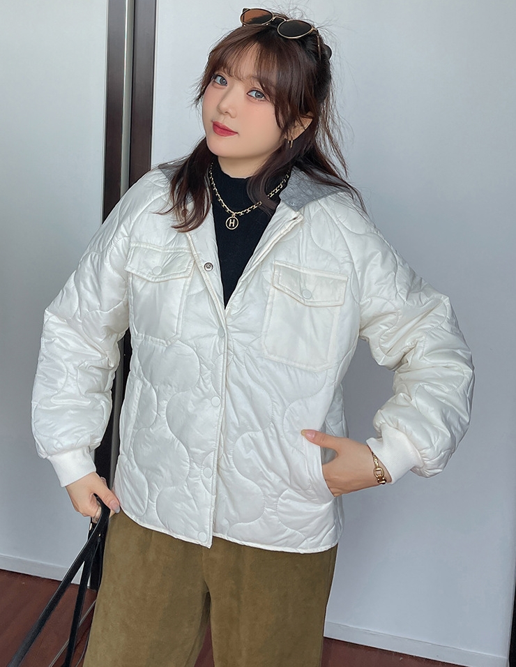 CS0001 เสื้อกันหนาวไซส์ใหญ่ ผ้าร่ม กระดุมหน้า มีHood