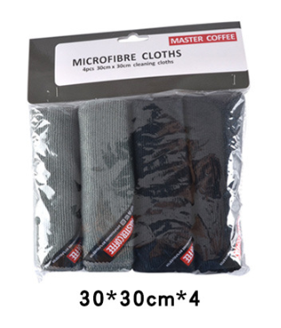 ผ้าไมโครไฟเบอร์ 30*30 CM จำนวน 4 ผืน MASTER COFFEE