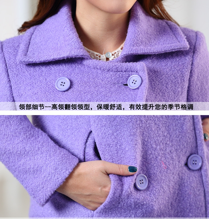 PreOrderคนอ้วน - เสื้อโค้ทไซส์ใหญ่ โค้ทตัวยาว ขนสัตว์ สี : ม่วง / เทาอ่อน