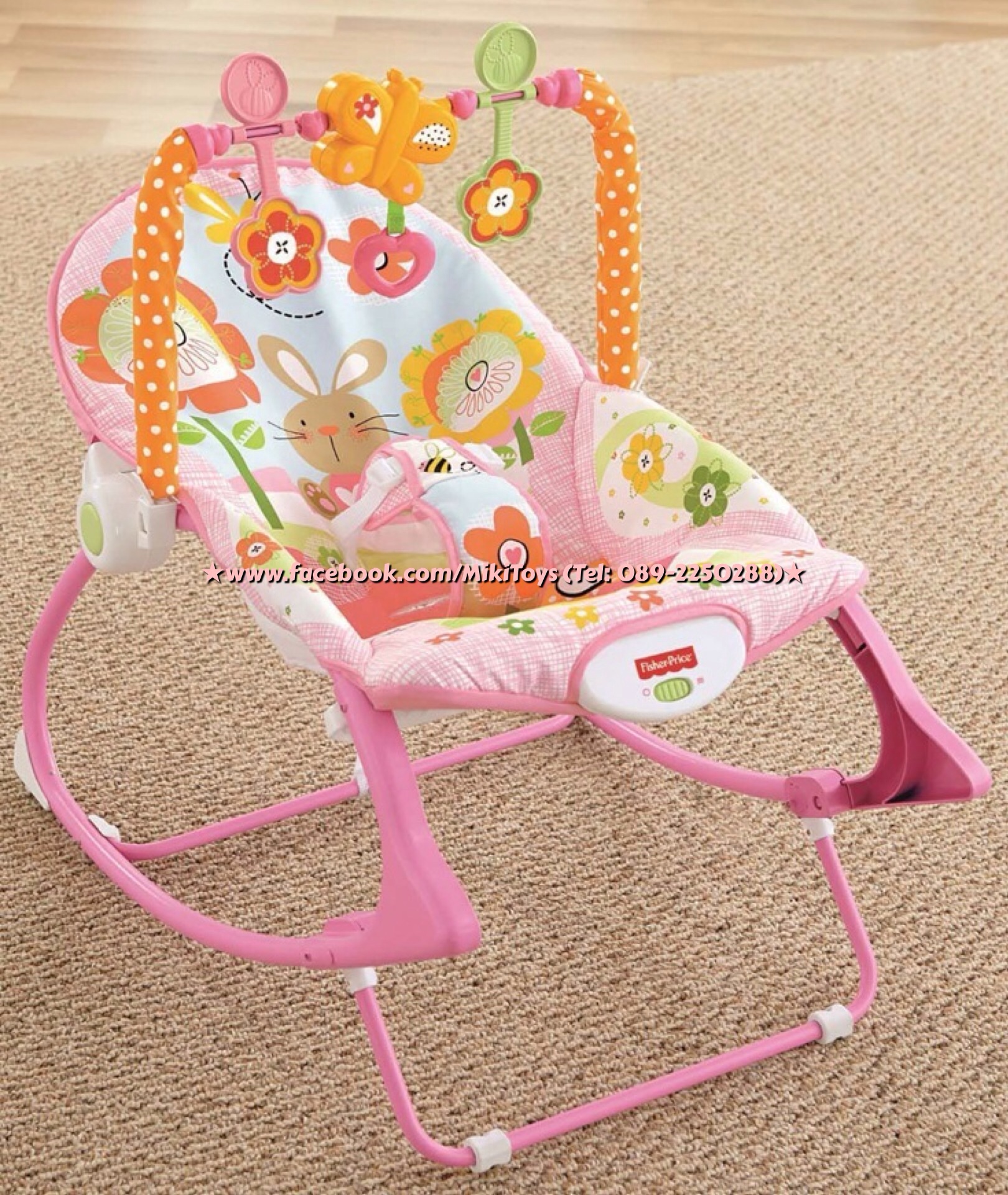 เปลโยก/เก้าอี้โยก fisher-price infant-to-toddler rocker bunny ลายดอกไม้ สวยหวาน น่ารักที่สุดจ้า
