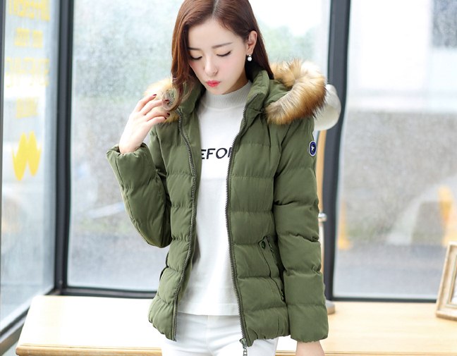 PreOrderคนอ้วน - เสื้อกันหนาวแฟชั่น ไซส์ใหญ่ คนอ้วน บุนวมหนา มีHood ขนเฟอร์ สี : เขียว / กากี / แดง / ฟ้า / ดำ