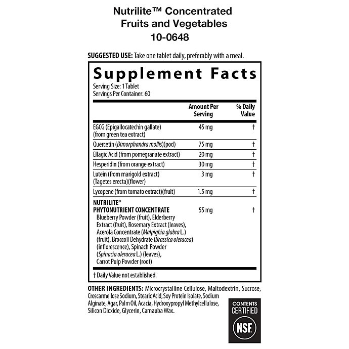 Nutrilite Concentrated Fruits and Vegetables ผักผลไม้เข้มข้น ไฟโตนิวเทรียน เกรด A จาก Amway USA